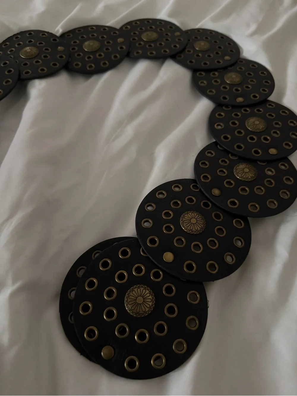 Black and Gold Disc Link Belt - Women Accessories